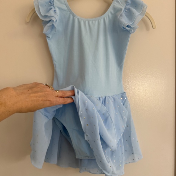 NWT Ruffle Sleeve Ballet Tutu Leotard Sky Blue Girls Sugarplum Fairy 5/6 - Picture 5 of 5